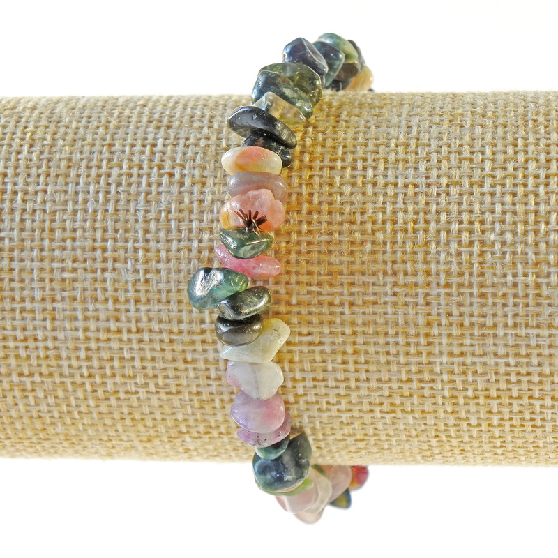 Brățară din turmalin natural, granule, diametrul 7×3 mm, lungime 18 cm ± (elastică)