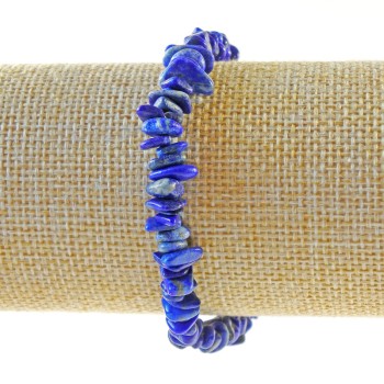 Браслет Лазурит натуральний камінь крихта, діаметр 7х2мм+-, довжина 18см+- (стрейч)