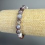 Brățară din agat Botswana natural, mărgele tăiate, diametrul 8 mm, lungime 18 cm (elastic)