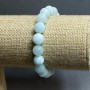 Brățară din angelit, piatră naturală, mărgele tăiate, diametrul 10 mm, lungime 18 cm, elastic