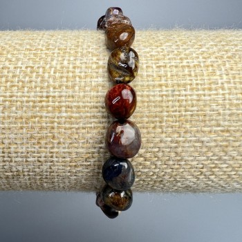 Brățară din petersit, piatră naturală, fațetată, diametrul 8×10 mm ±, lungime 18 cm ± (pe bază elastică)