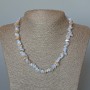 Colier din agat albastru (chalcedon albastru, safir) din piatră naturală, mărgele de 9×3 mm, lungime 47 cm