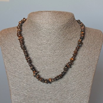 Намисто Бронзит натуральний камінь крихта, діаметр 7х3мм+-, довжина 47см +