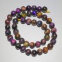 Mărgele multicolore ochi de pisică din piatră naturală, bile lucioase, diametrul 8,5 mm, lungime 38 cm, pe șnur