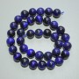 Mărgele ochi de pisică albastre, din piatră naturală, bile netede, diametru 10 mm, lungime 38 cm, pe șnur