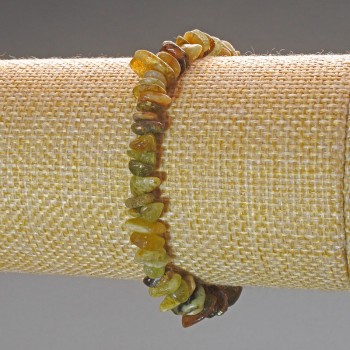 Brățară cu Grosular (granat verde) din piatră naturală, cioburi, diametru 7x3 mm ±, lungime 18 cm (elastic)