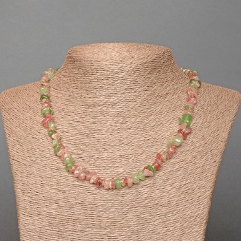 Colier din cuarț tonifiat, asortiment, formă fațetată, diametru 7x3 mm, lungime 48 cm