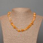 Colier din agată galbenă, granule din piatră naturală, diametrul 8x4 mm, lungime 46 cm