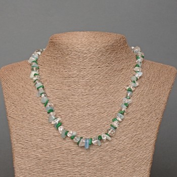 Colier asortiment din piatră naturală, granule, diametrul 7×3 mm, lungime 48 cm