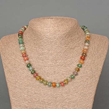 Colier din jasper verde natural, mărgele rondel netede, diametrul 8x5 mm ±, lungime 46 cm ±