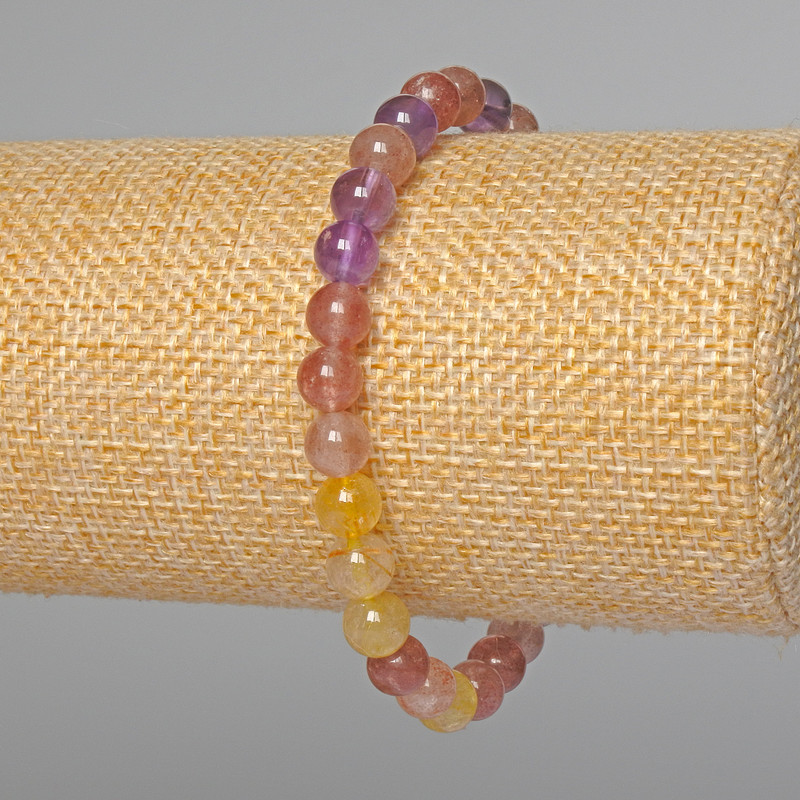 Brățară din piatră naturală, mărgele netede, diametrul 6,5 mm, lungimea 18 cm (elastică)