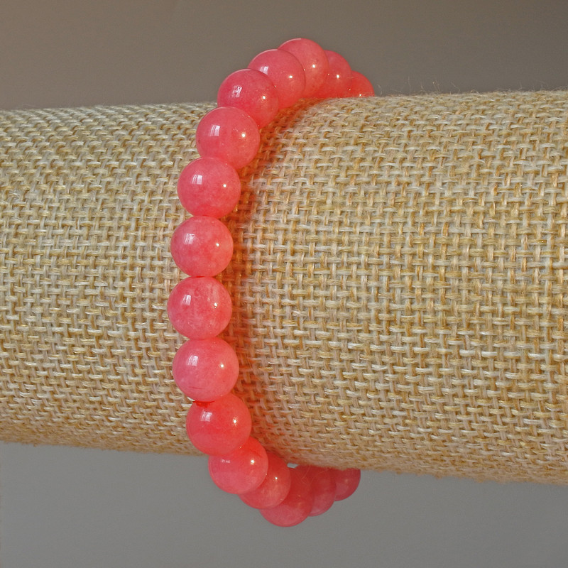 Brățară din turmalin natural, piatră naturală, mărgele netede, diametru 8 mm +/-, lungime 18 cm +/- (elastic)