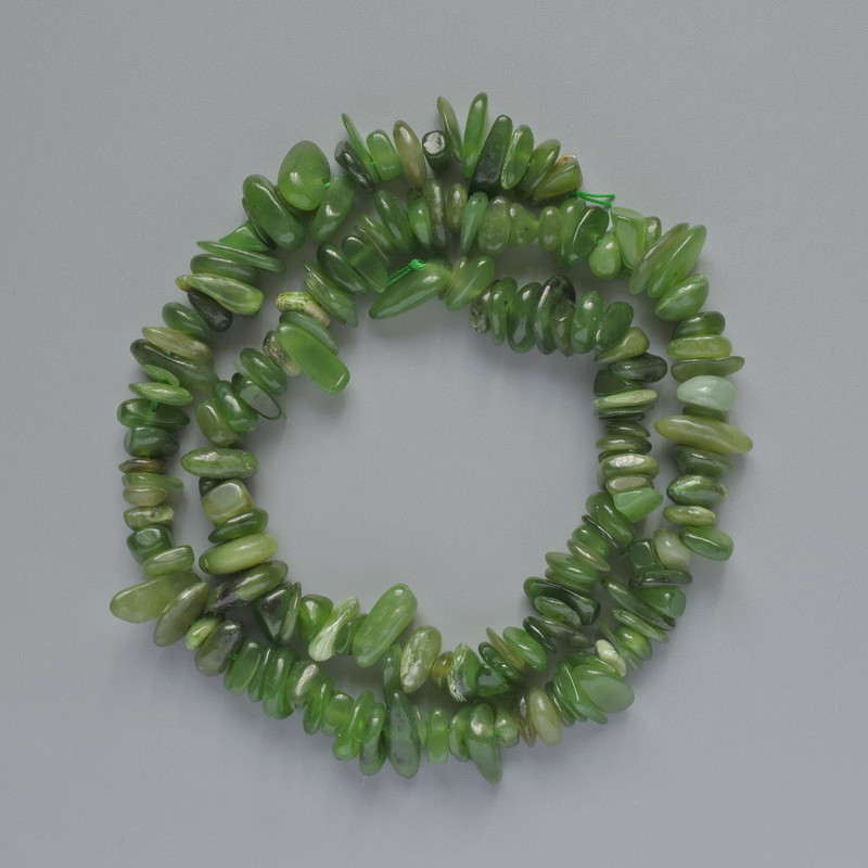 Mărgele din jadit natural, granule, diametrul 8×3 mm, lungime 40 cm, pe șnur