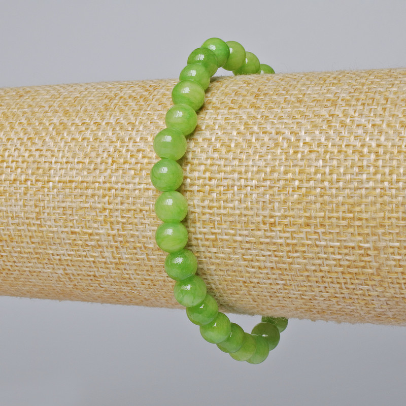 Brățară Onix din acrilic artificial, mărgele netede, diametrul 6,5 mm, lungime 18 cm (extensibilă)