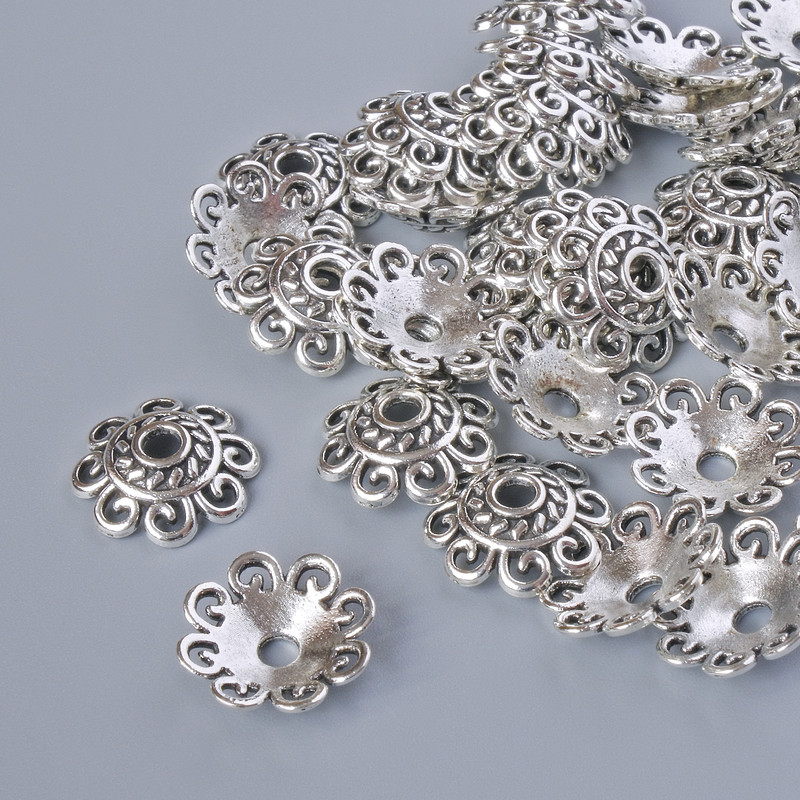 Capăt de accesorii, diametru 12x2 mm, gaură de 2,3 mm, finisaj 20 g ±, culoare argintiu metal