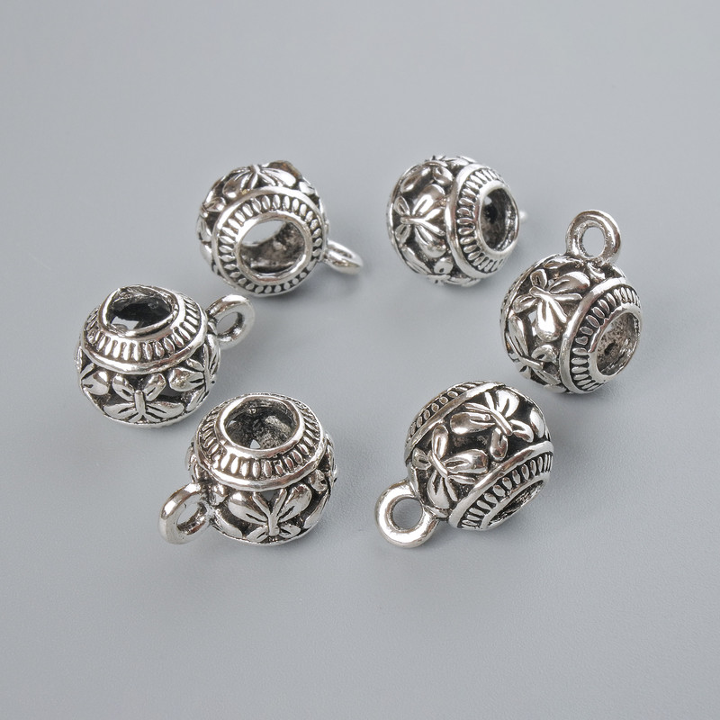 Фурнітура Бейл тримач, діаметр 9, 5х10, 5мм, діаметр отвору 2мм, 4, довжина 15мм, фас. 6шт +- сріблястий колір металу