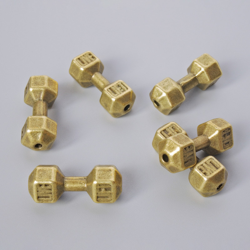 Mărge cu formă de gantere, diametru 8x19, 5 mm ±, ambalaj 6 buc., culoare bronz metalic