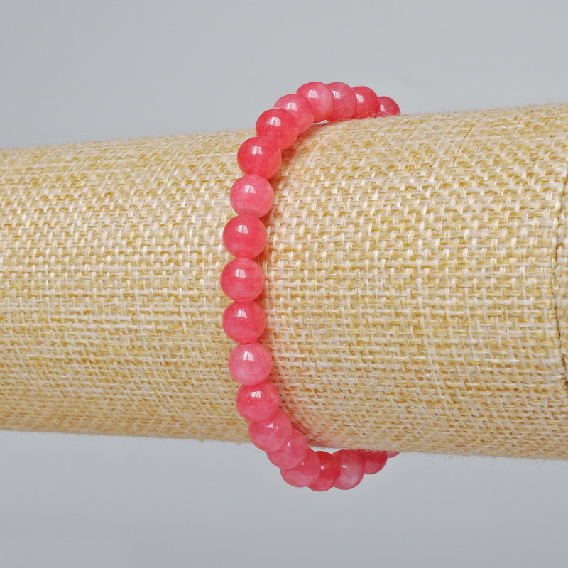 Brățară cu turmalină sintetică – bile netede, diametrul 6 mm, lungime 18 cm (+/-) (elastic)