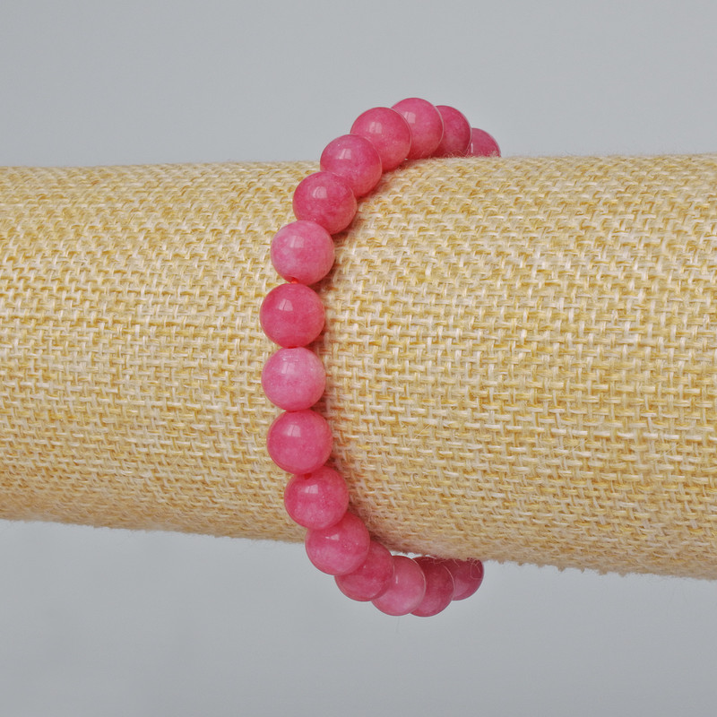 Brățară cu turmalin, mărgele netede, diametrul 8 mm, lungime 18 cm (+/-) (elastic)