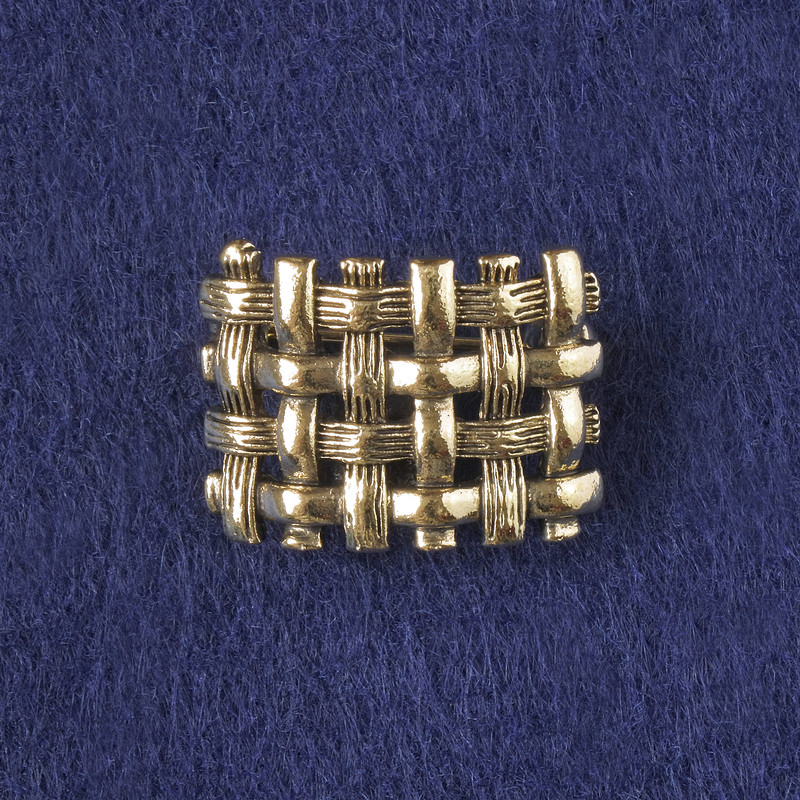 Broșă Accent din metal auriu închis, 16×22 mm+