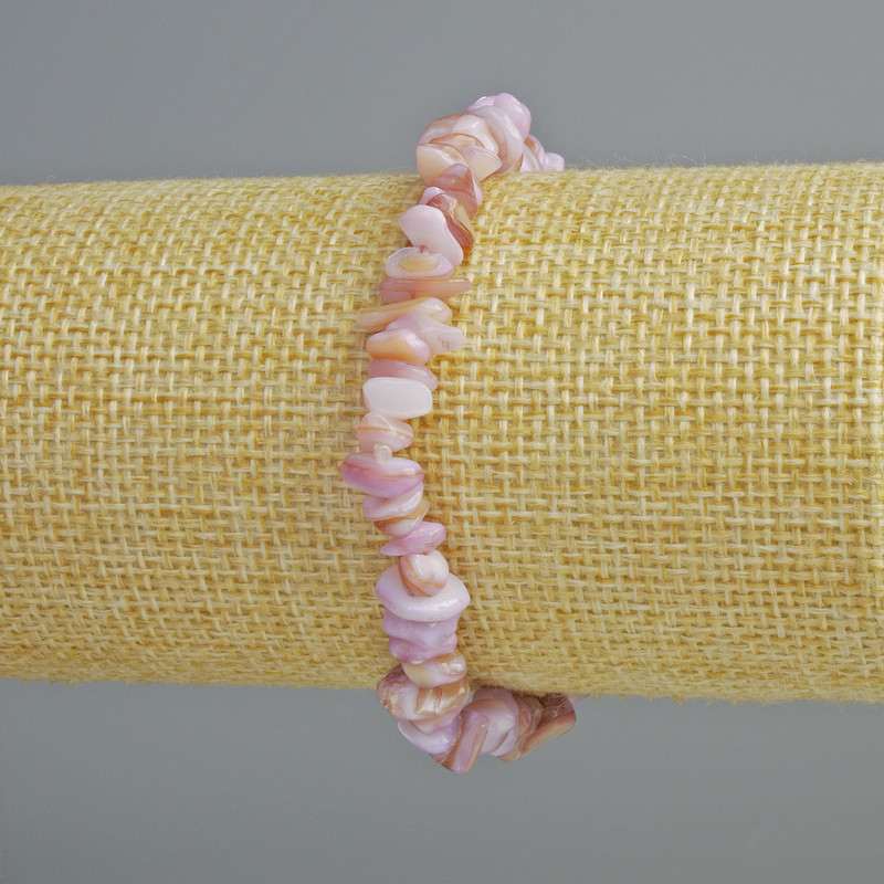 Brățară din sidef mov nuanțat – fragmente, diametrul 7x2 mm, lungime 18 cm, elastică