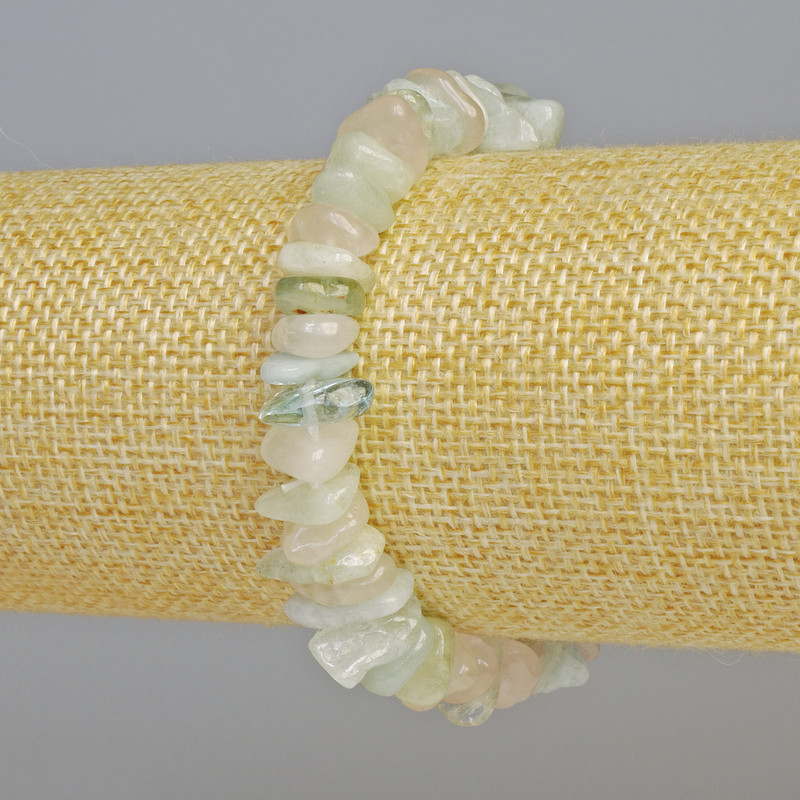 Brățară Morganit natural, granule 12×4 mm ± (elastică), lungime 18 cm+