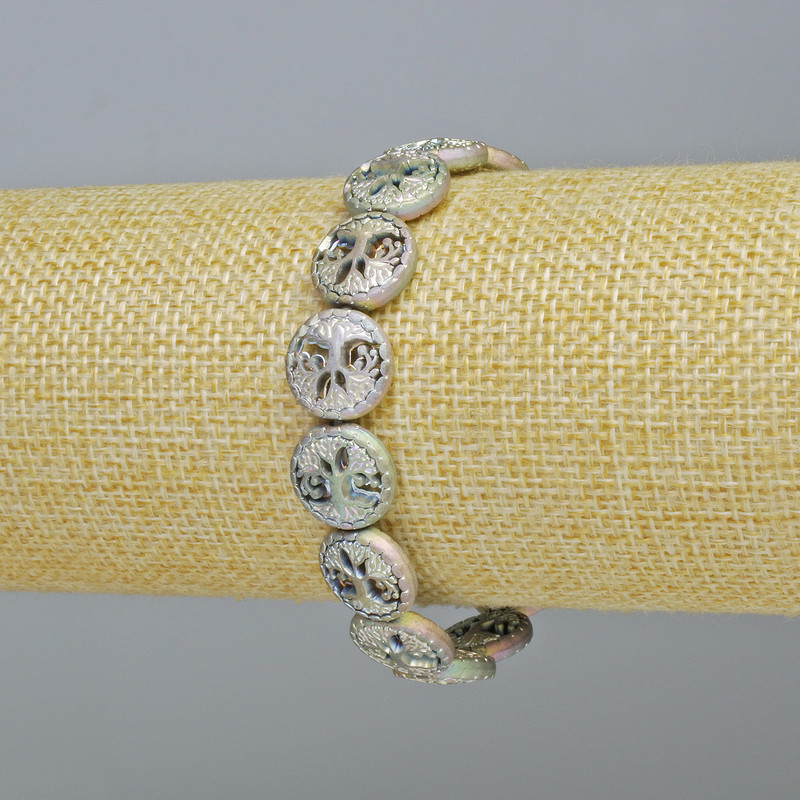 Brățară hematit 'Arbore' culoare camaleon mat, diametru 12,5×4,5 mm, lungime 18 cm ± (elastic)