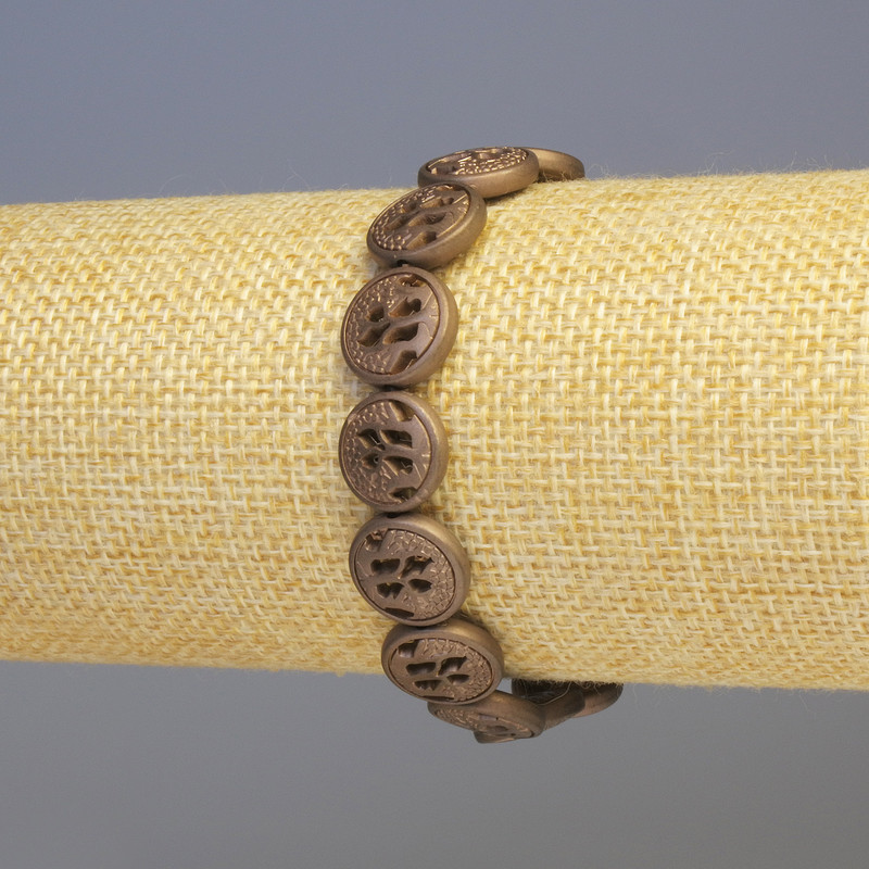 Brățară din hematit și lemn multicolor verde mat, diametrul 12x4 mm, lungime 18 cm, elastic