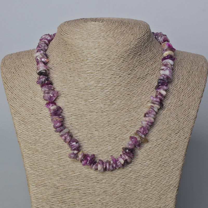 Colier din fosfosiderit, piatră naturală, granule, diametru 13×3–8×4 mm+