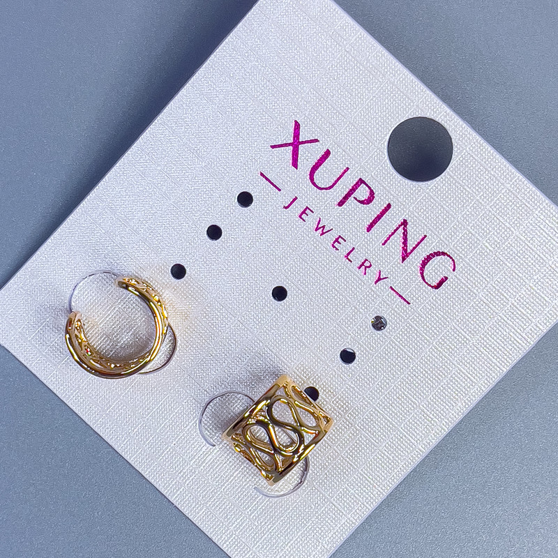 Kaf dublu Xuping cu model 10×8 mm - placare cu aur 18K