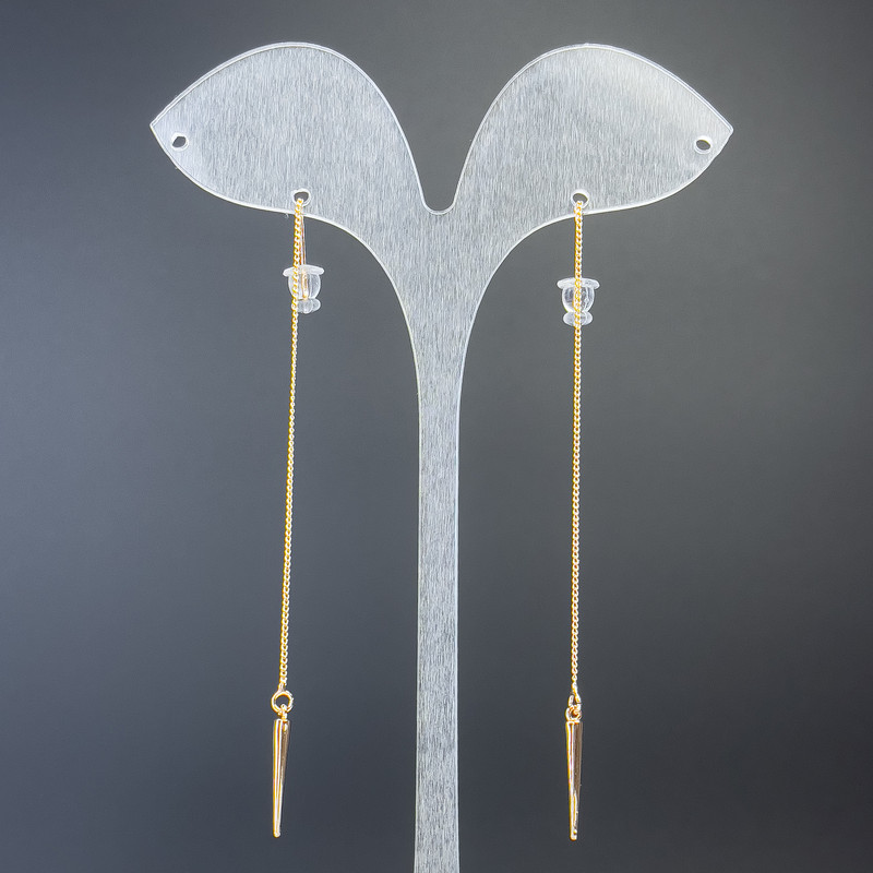 Cercei cu știft Xuping cu lanț, lungime 8,5 cm, placare cu aur 18K