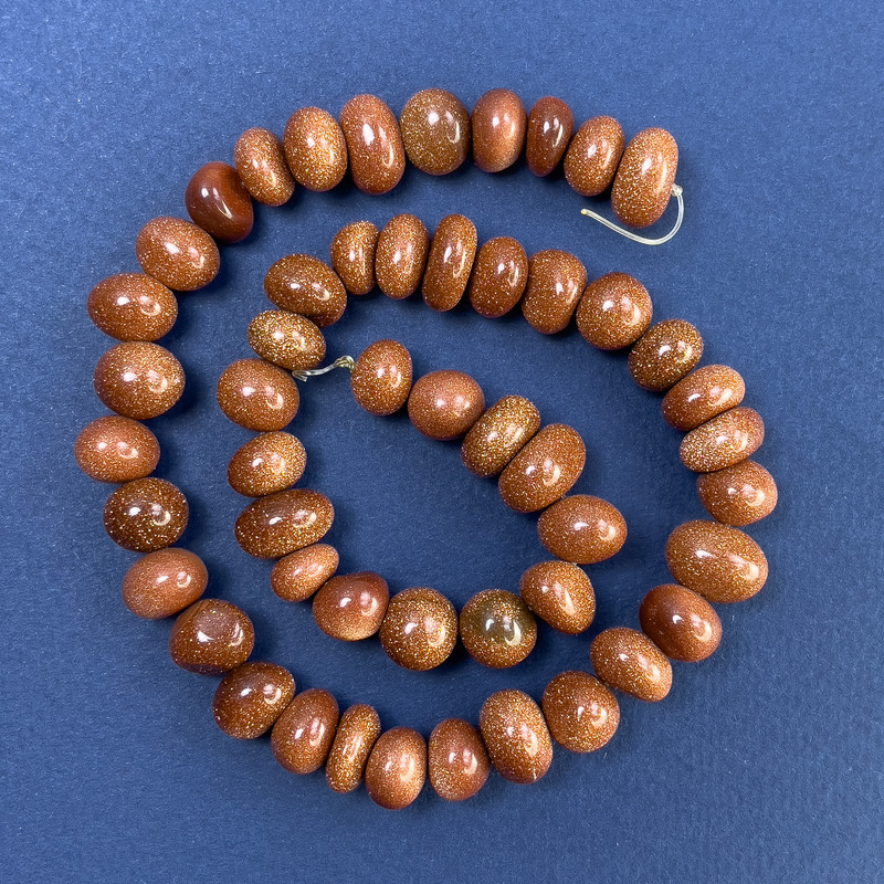 Mărgele din aventurin, nisip auriu, formă de lacrimă, 12×8 mm ±, pe șnur, lungime 40 cm+