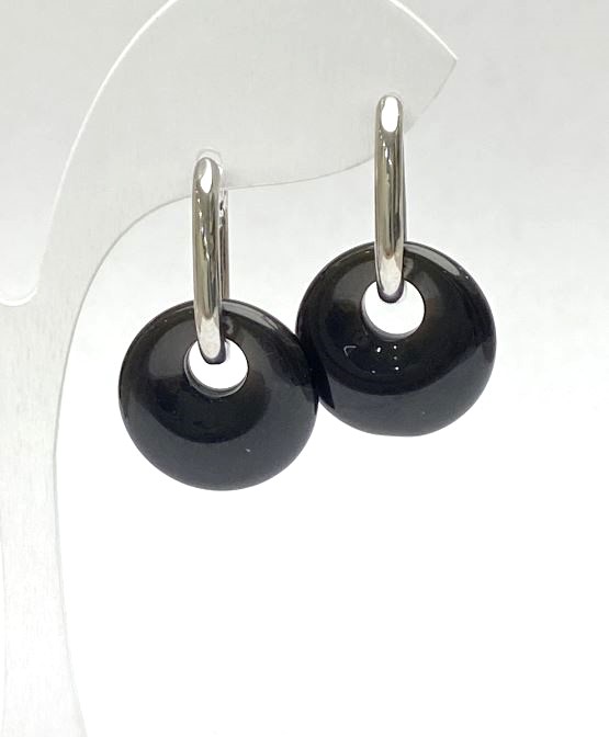 Cercei din agat, diametru 18 mm, lungime 31 mm