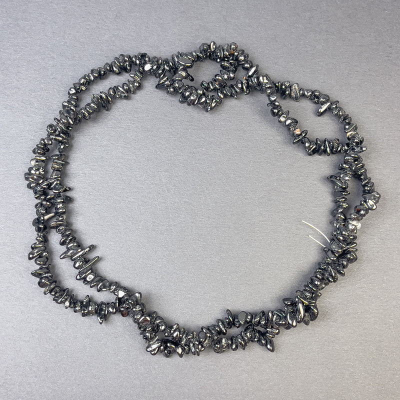 Mărgele din agat mărunțite 6×3 mm pe șnur, lungimea 88 cm+