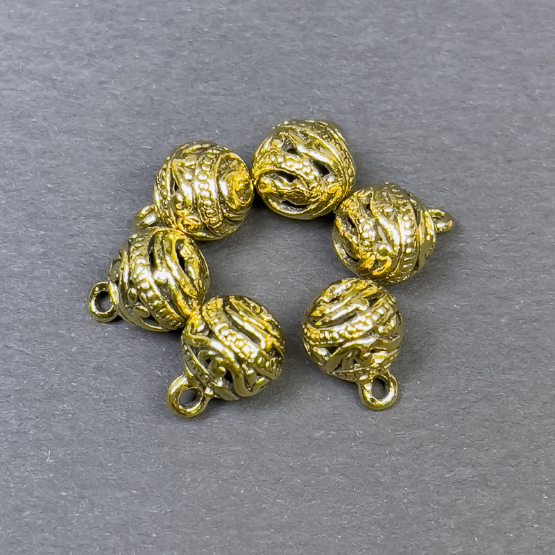 Furnitură – Pandantiv, culoare metal aurie, diametrul 8×11 mm, ambalare 6 buc