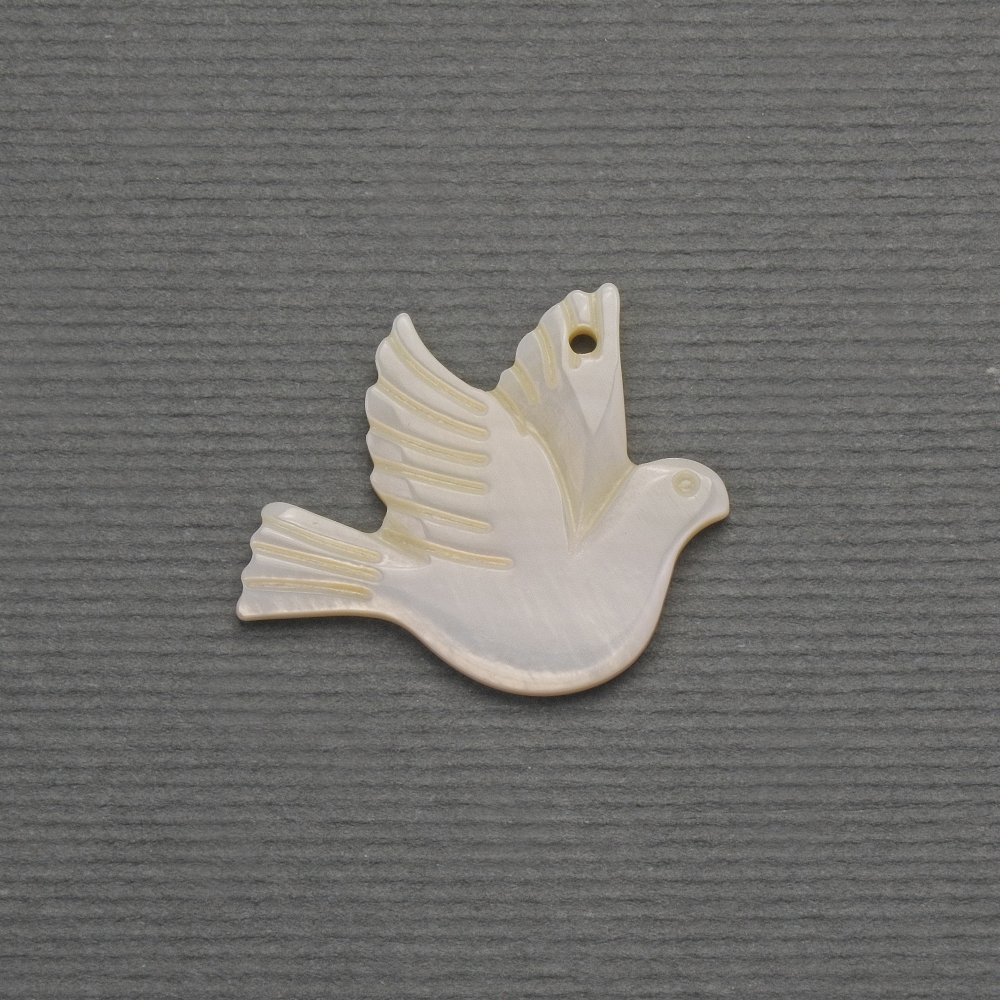 Pandantiv porumbel din sidef natural 19×23 mm+