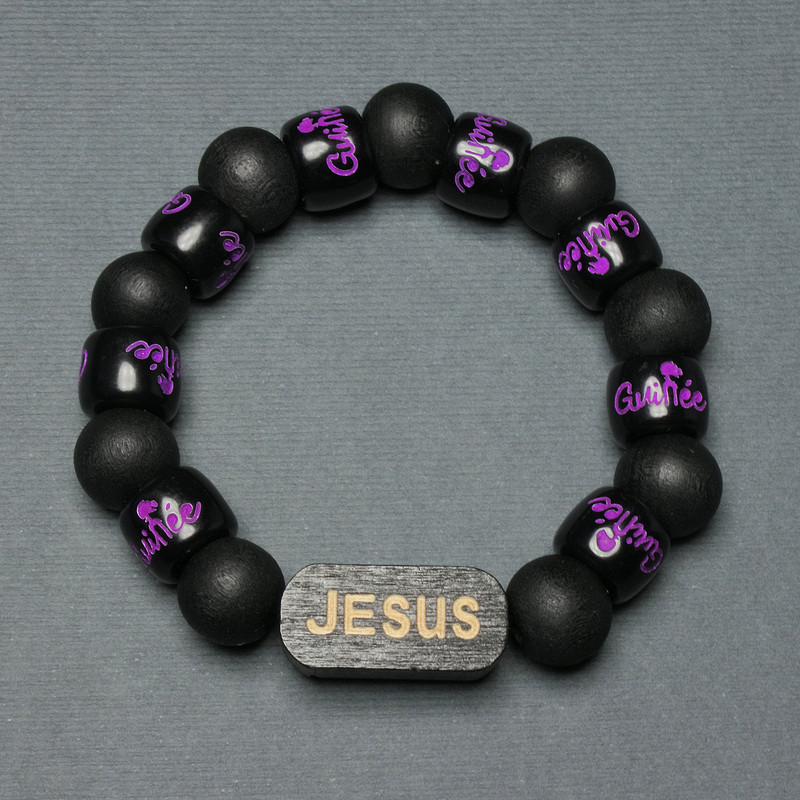 Brățară cu mărgele din lemn, diametrul 12 mm ± inserție din lemn, diametrul 25x11 mm ± 18 mm ± șnur elastic