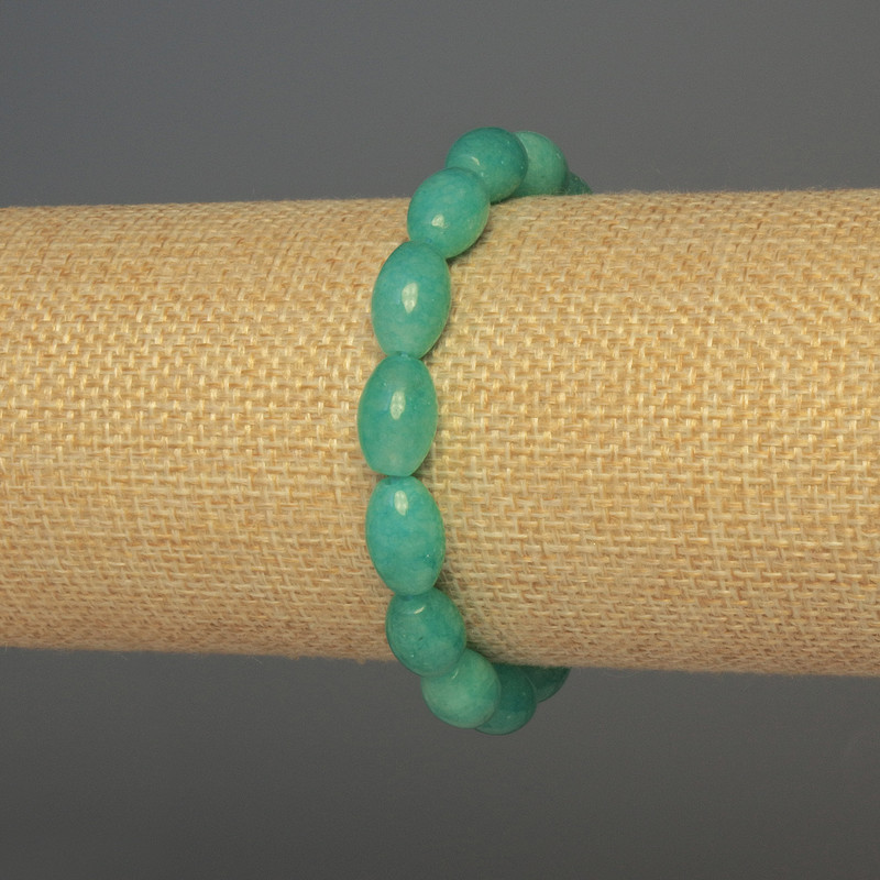 Brățară cu acvamarin boabe, diametru 12x8 mm, lungime aproximativă 18 cm, elastică