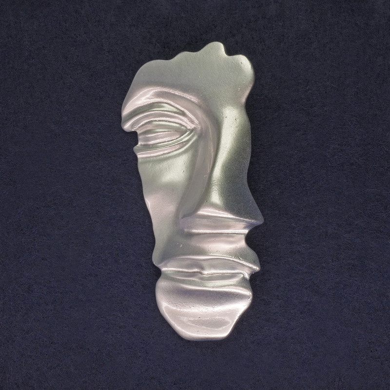 Broșă Accent Personal culoare argintiu mat 78×40 mm ± metal argintiu