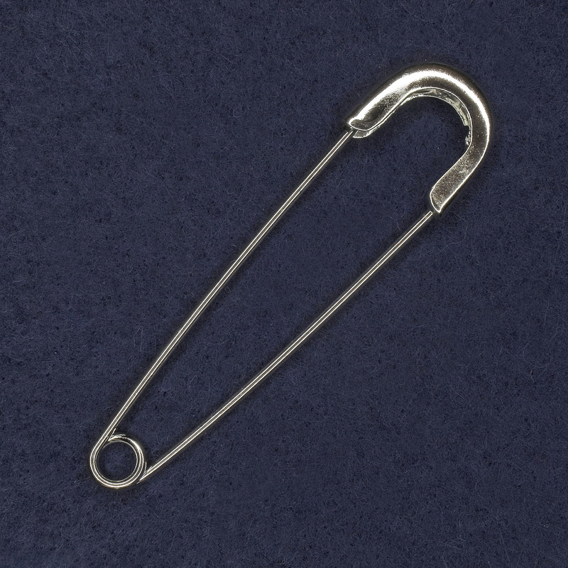 Broșă-pin 20x77 mm, metal argintiu