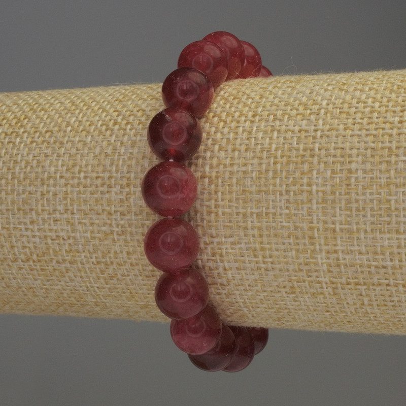 Brățară de turmalin cu bile netede, diametru 10 mm, lungime 18 cm, elastică