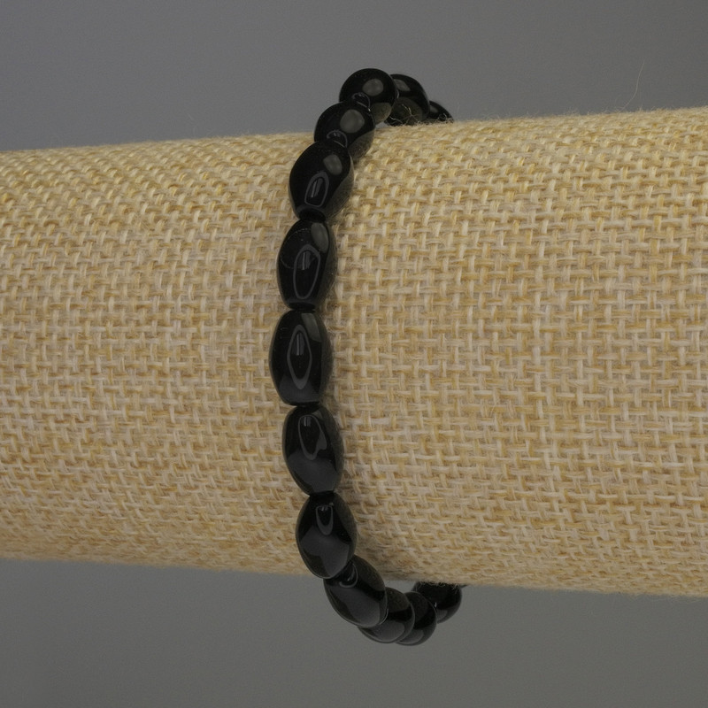 Brățară din agat, formă boabe, diametrul 10×6 mm, lungimea 18 cm, elastică