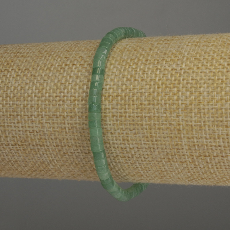 Brățară din jad rondelle, diametrul 4×2,5 mm, lungime 18 cm, elastică