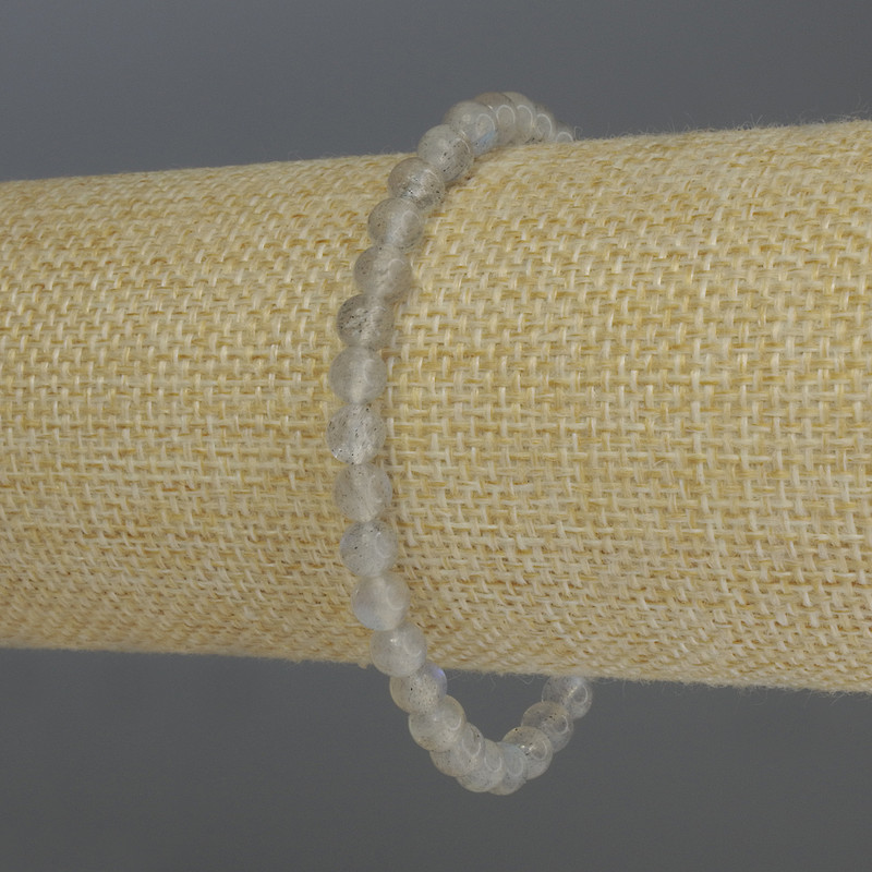 Brățară din labradorit, bile netede, diametrul 5 mm, lungime 18 cm, elastică