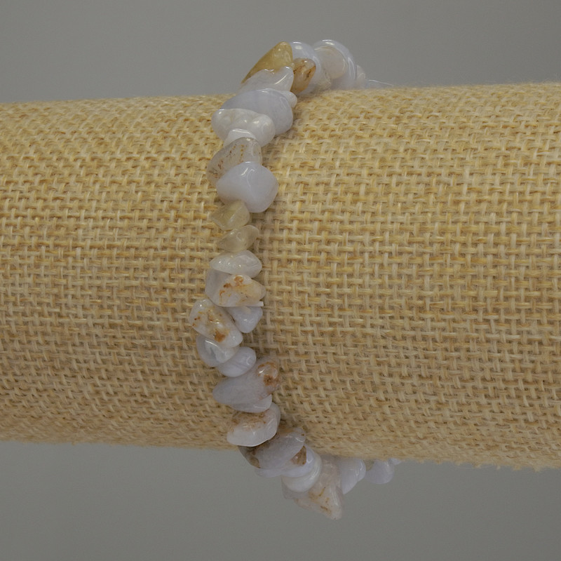 Brățară din agat albastru, fragmente, diametrul 6-12×2-4 mm, lungime 18 cm, extensibilă