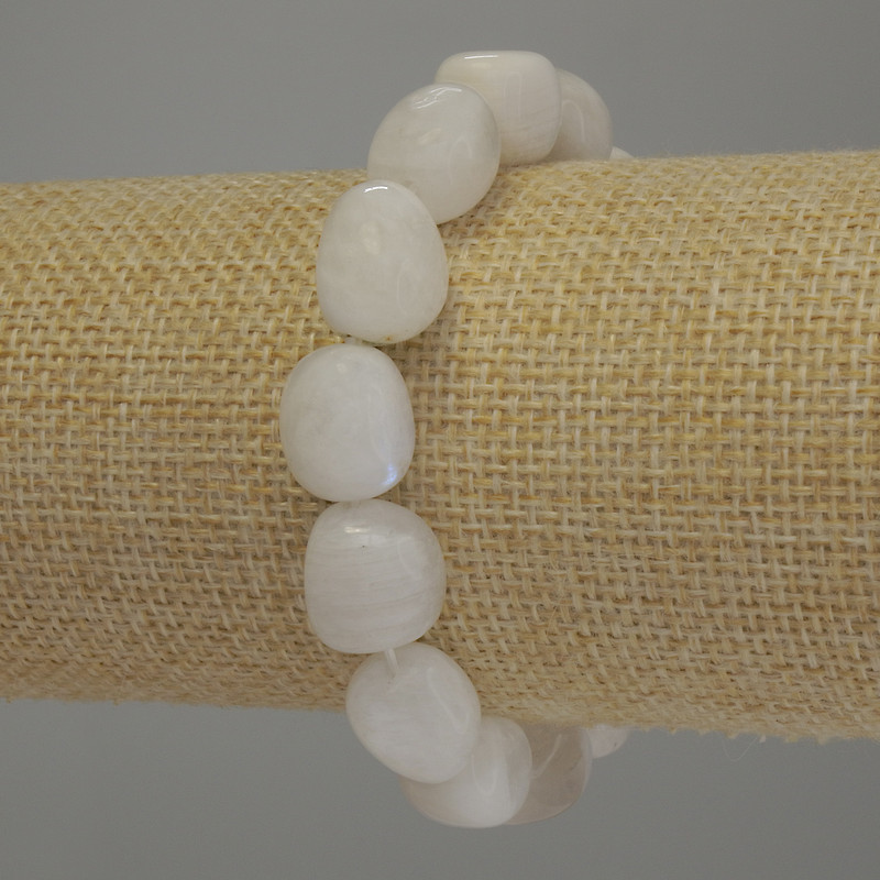 Brățară din adular fațetat, diametrul 12x11 mm, lungime 18 cm, elastic