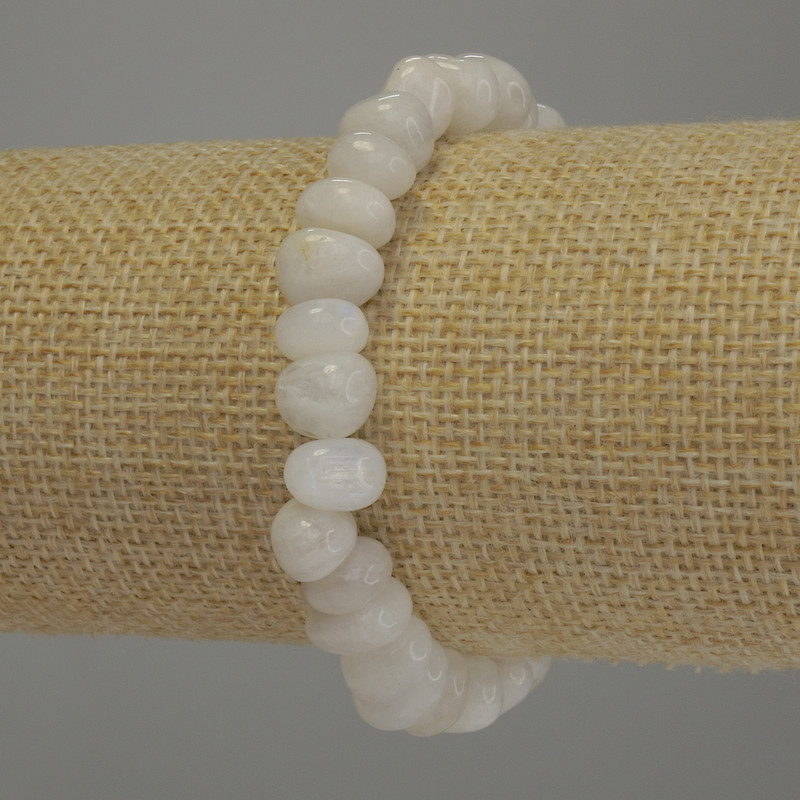 Brățară din adular cu fațete, diametrul 9-10×6-8 mm, lungime 18 cm, elastică