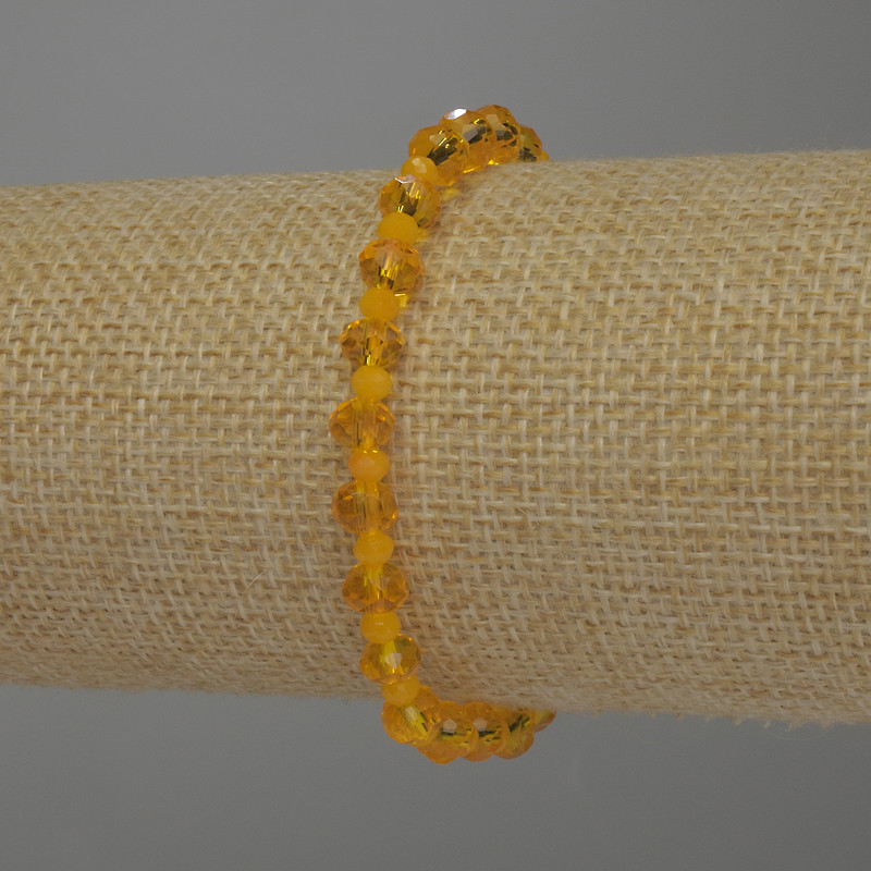 Brățară cu cristal ceh rondel, diametre 6×5 mm ± și diametru 3,5×2,5 mm ±, lungime 18 cm ±, pe elastic