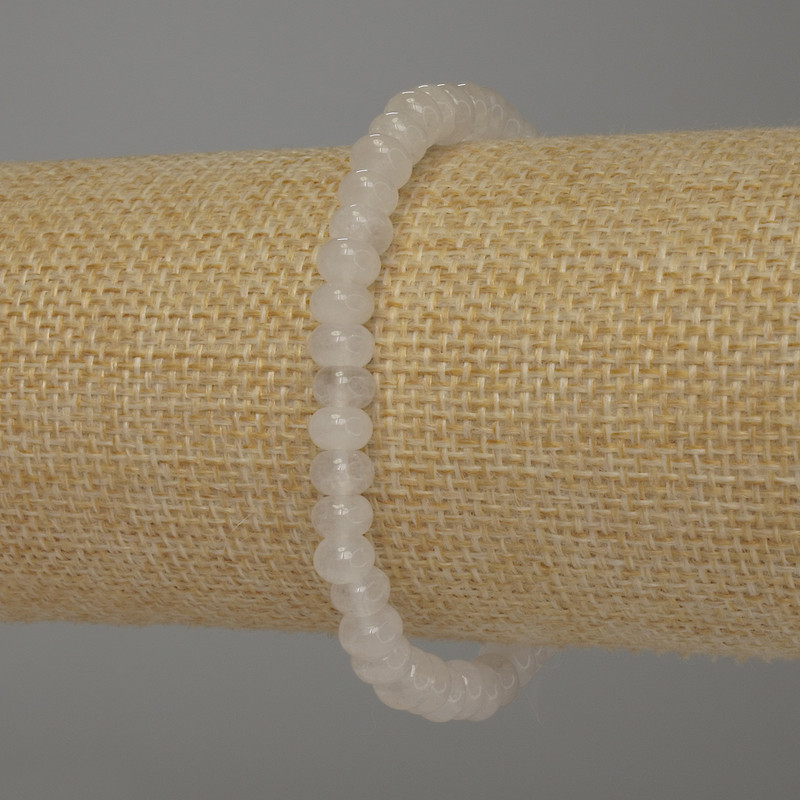 Brățară cu rondeluri din cristal de munte, diametrul 6x4 mm, lungime 18 cm, pe elastic