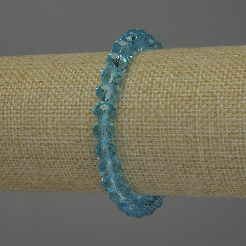 Brățară din cristal ceh, rondeli tăiate, diametrul 8x6 mm, lungime 18 cm, elastic